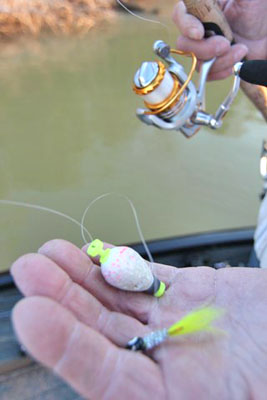 Fishing jigs with a small bobber