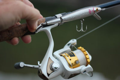 WaveSpin Reel with wake bait